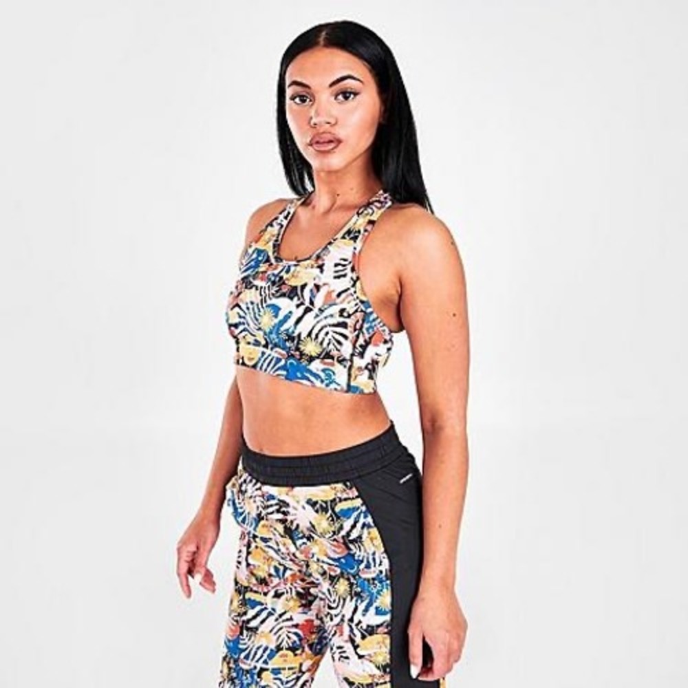 The North Face Printed Midline Bra Womens XS Pink Floral Sports Bra NWT